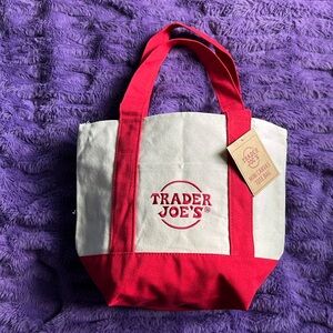 Viral!! Trader Joe’s Mini Canvas Tote Bag NWT